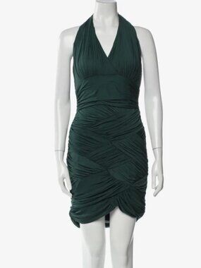 Halston Heritage Halterneck Green Sheath Dress